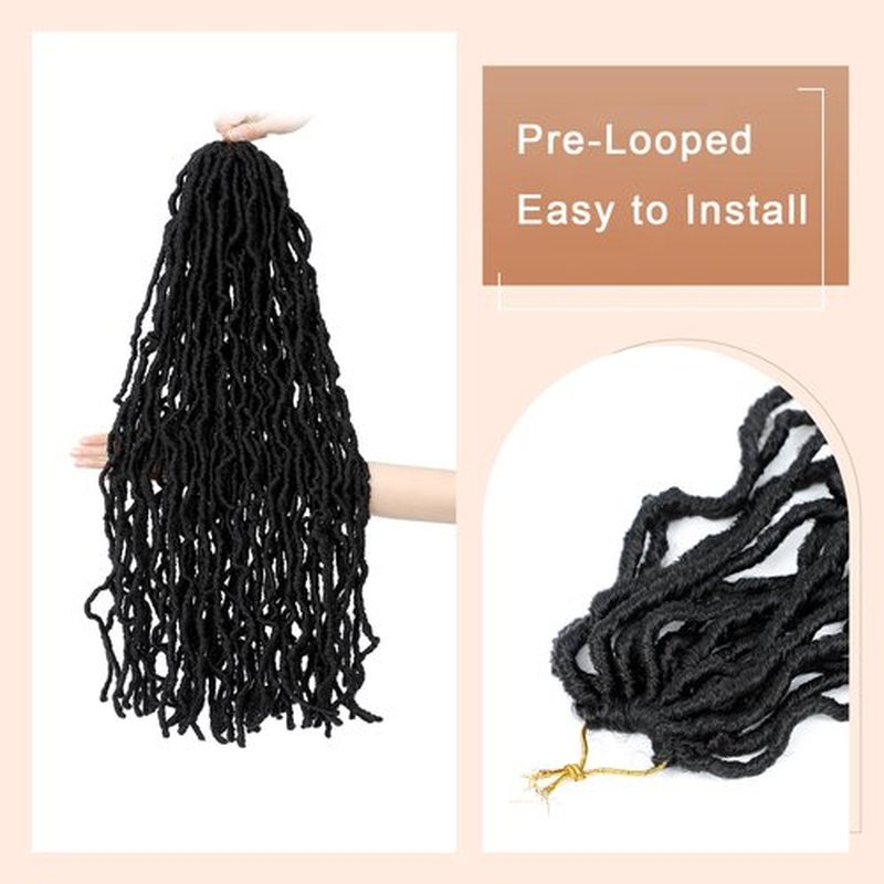 Soft Locs 24 Inch 8 Packs Crochet Hair Faux Locs Pre-looped Super Lightweight Goddess Locs Synthetic Crochet Hair Braids For Black Women (1B, 24 Inch（Pack of 8）)