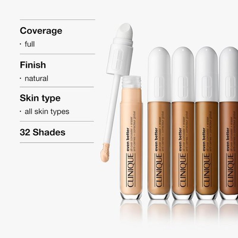 Clinique Even Better Concealer - Full Coverage Eraser for Dark Circles | Hydrating with Hyaluronic Acid & Caffeine
