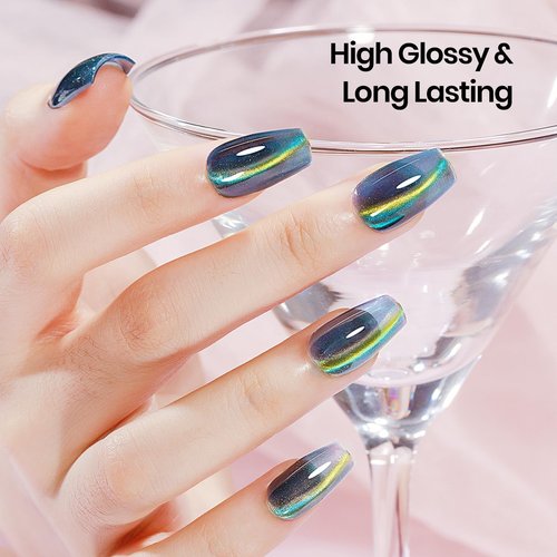 SUPWEE Magnetic Nail Polish Gel, 12 Colors Cat Eye Gel Nail Polish Set with Magnet, High Glossy, UV Lamp Cure, Vegan, Non Toxic, Long Lasting, 0.24fl oz