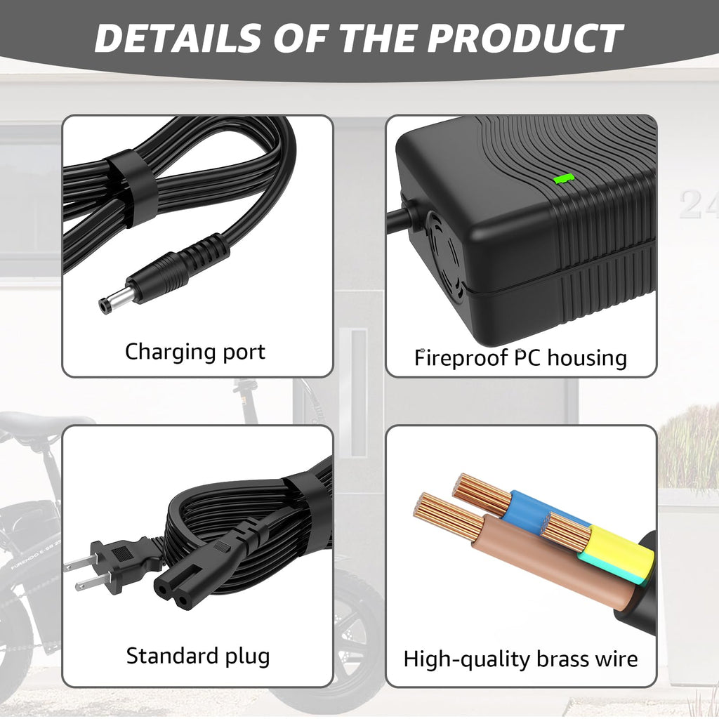54.6V 2A Charger for 48V Lithium Battery - Universal 48V Battery Charger