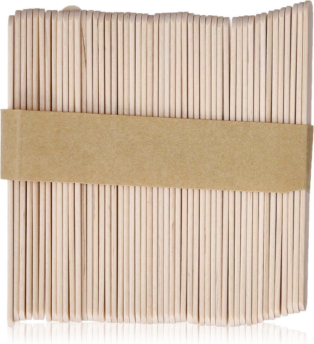 Satin Smooth Small Wax Sticks Applicators – Disposable Wooden Popsicle Sticks for Facial Hair Removal, Waxing Spatulas for Eyebrow Lip & Face Use, 100 Count