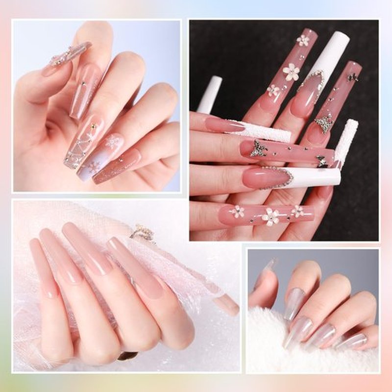 GELLAKTIK Builder Gel for Nails, 60g Clear Hard Gel for Nail Extension with 10 Nail Forms, Strengthener & Thickening, UV LED Lamp Cured Sculpture, Repair Broken Nails, Salon DIY Manicure Kit