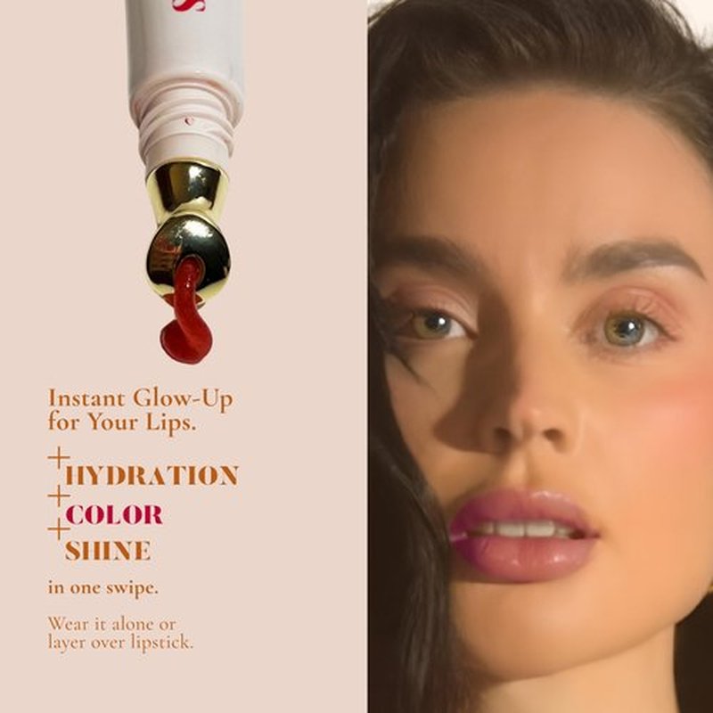 edandi ed&i OMG Cute Lips – Lip Gloss for Women with Shea Butter for Hydration, Light Shimmer, Lip Tinted High Shine Finish, Long Lasting Lip Gloss in Red Vanilla Frosting, Lightweight & Non-sticky