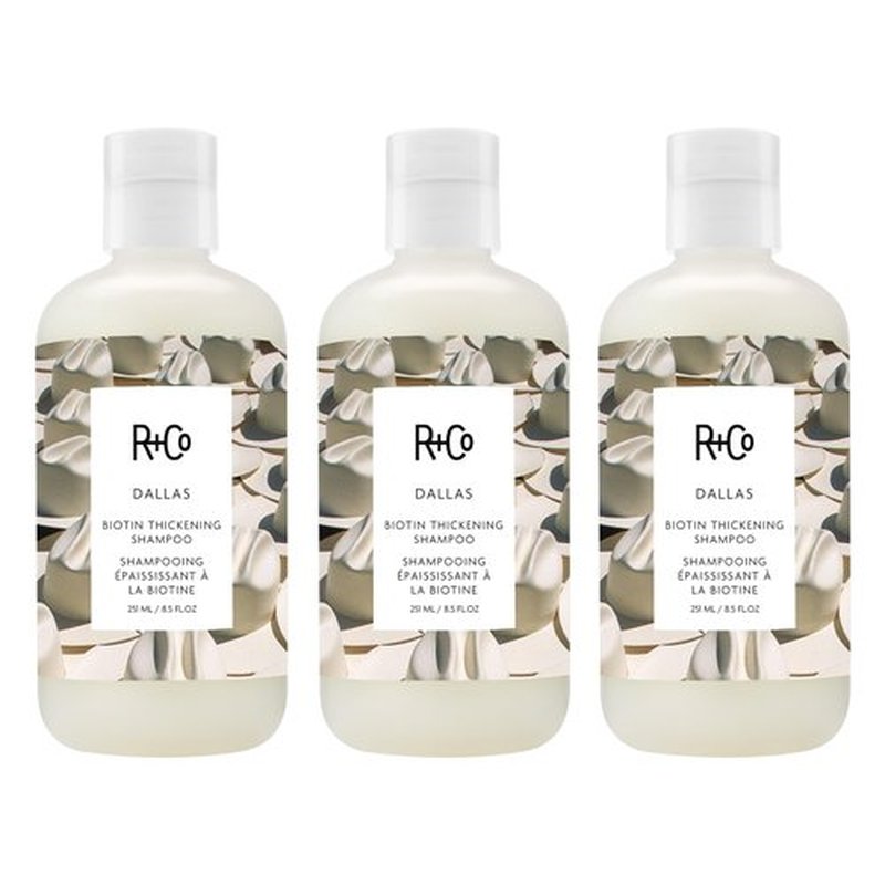 R+Co DALLAS Biotin Thickening Shampoo – 3 Pack, Volumizing & Strengthening Hair Cleanser, All Hair Types