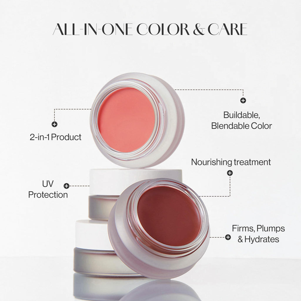 BEIGIC Flush Lip & Cheek Balm - Vegan Buildable & Blendable Multiuse Balm | Natural Flush & Glow | Glowy Blush for Cheeks | Dewy Korean Make Up Cream Blush | 01 Tulle - Peach Coral, 0.14 fl.oz