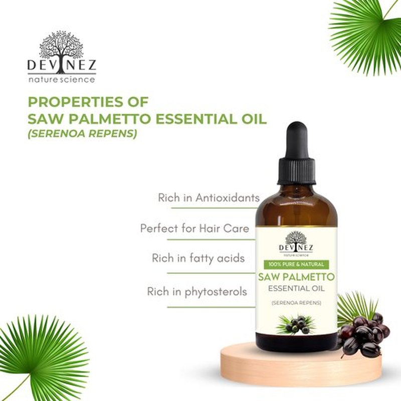 Devinez Saw Palmetto (serenoa repens) Essential Oil 30ml/ 1.01 Fl Oz - Hair Care & Scalp Health | 100% Natural & Undiluted