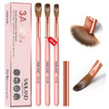 SAVILAND 3PCS Acrylic Nail Brush Set: Size 8/10/14 Kolinsky Acrylic Nail Brushes for Application, Pink Handle Professional Acrylics Powder Brushes for Nails Extension & 3D Nails Carving