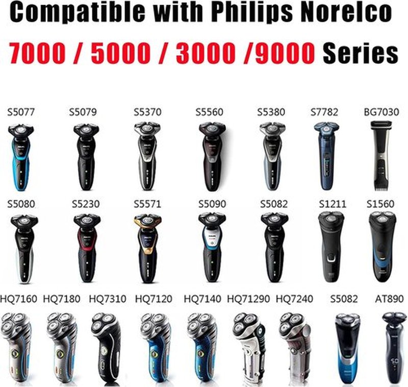 Philips HQ8505 Charger - Compatible 15V Power Supply for Norelco 7000, 5000, 3000, 9000 Series Shavers