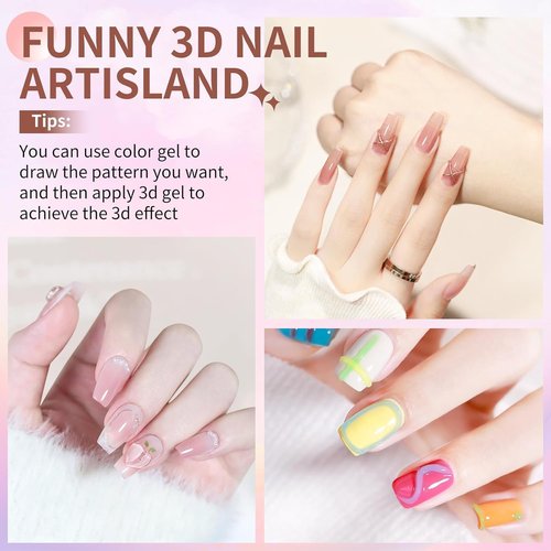 30g 3D Nail Gel Sculpting Gel Nail Art Glue for Nail Art Designs DIY Nail Craving Molding Gel for 3D Gel Nail Art Polish Painting Drawing Gel Sculpture Gel Nail Decoration Manicure Clear