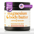 Bodyotics Magnesium Body Butter - Nighttime Magnesium Cream For Women, Pregnancy & Postpartum Comfort (Calming Lavender Scent, 8oz)