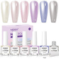 MIZHSE Pearlescent Nail Polish Set, 6 Colors Quick Dry Pearl Nail Polish, Air Fast Drying Nail Lacquer Non Gel Oil-based Pink Purple Blue Gray Nail Art Manicure Home DIY Gift for Women
