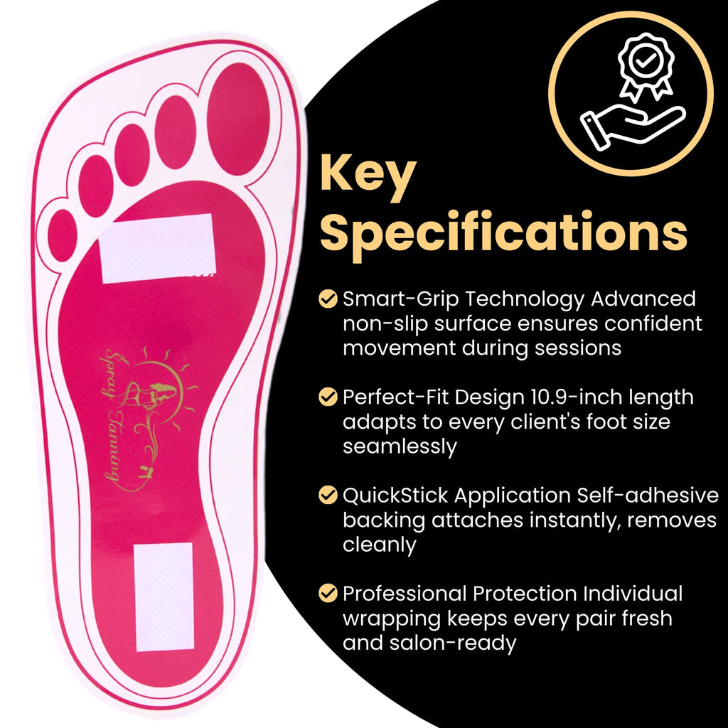 25Pairs(50Feets) Disposable Stick Spray Tanning Feet Pads Perfect for preventing spray tan solution,Deluxe & Hygienic Spray Tan Feet Pads-Ideal for Salons and Spas or Home,Easy to Apply