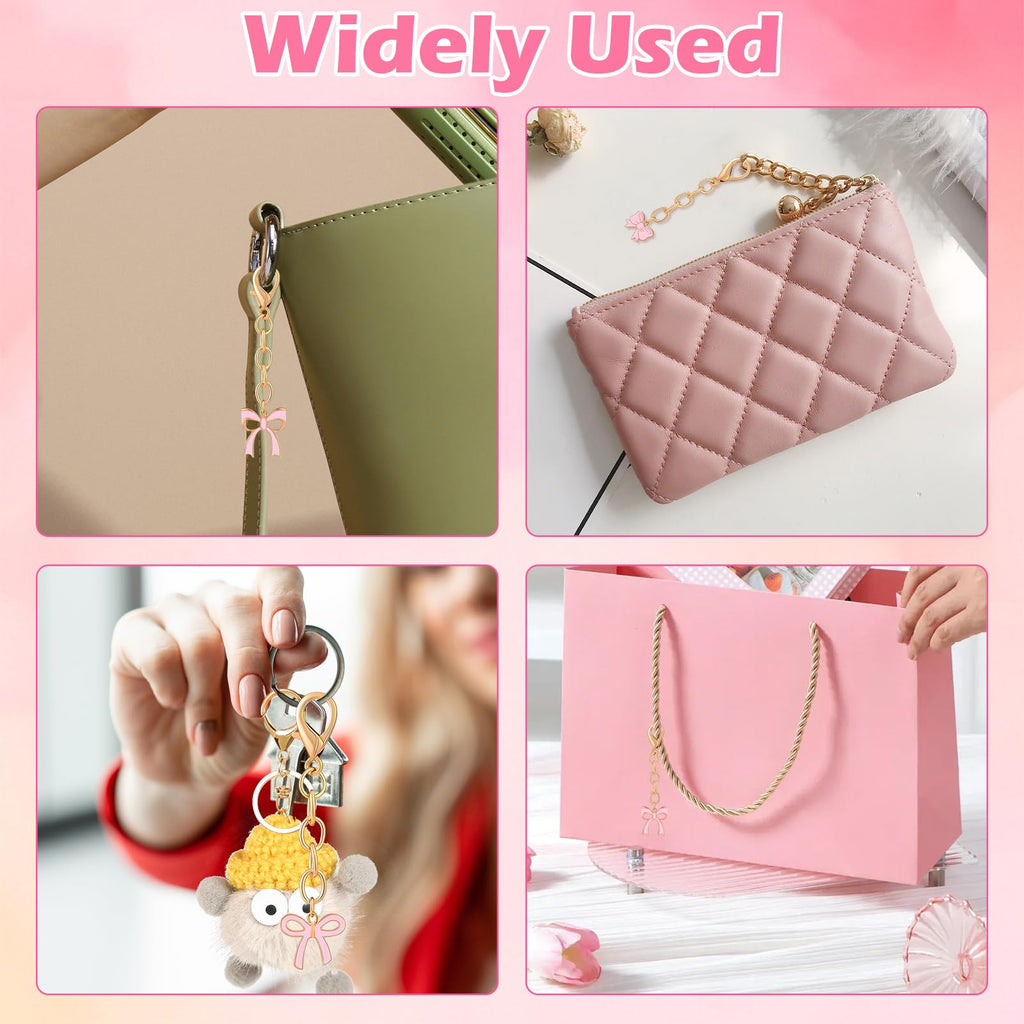 HINGTAI 30Pcs Bow Keychain, Cute Bow Party Favors for Women Bag Charm Purse Friends Gift Supplies for Women, Not Easily Damaged Suitable for Birthday Parties Gifts Supplies