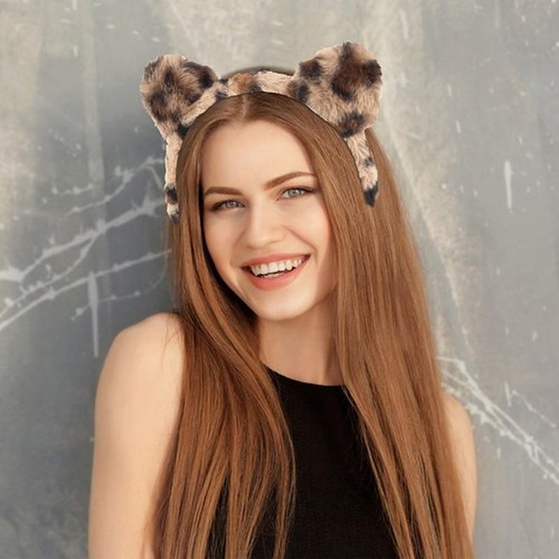 Jaciya Cat Ears Headbands for Women Leopard Headband Cheetah Ears Head Bands Party Costume Hair Accessories