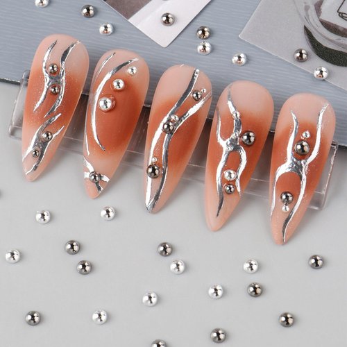 3D Metal Punk Bullet Nail Art Rivet Silver Black Nail Charm Alloy Gothic Stars Studs Spikes Beads Steel Balls Rock Mini Flat Back Y2K Nail Art Studs Nail Gems Nail Supplies Decoration