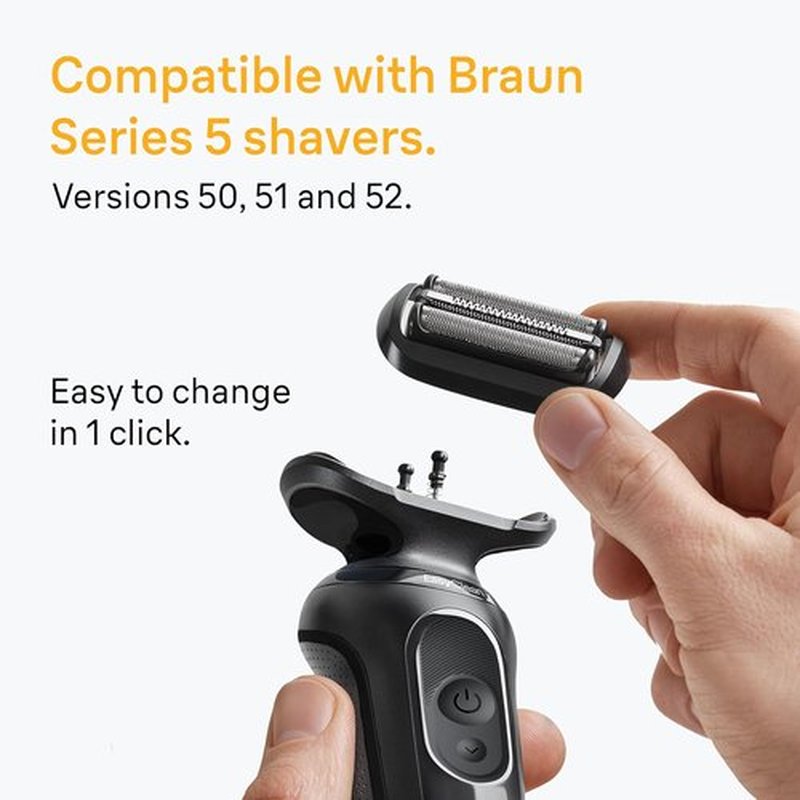 Braun Series 5 Electric Shaver Replacement Head - Effortless Attachment for Optimal Shaving | Compatible with 54B, Black