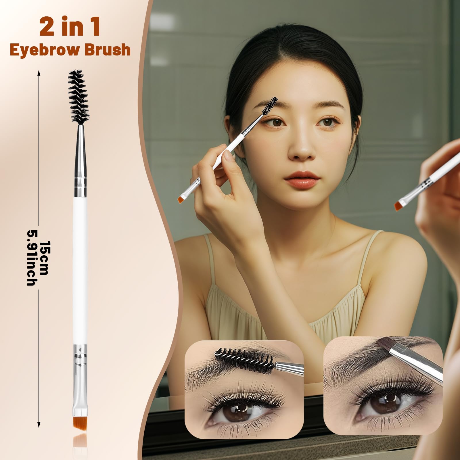 LuottsCare Stainless Steel Eyebrow Razor - Face Razors with Travel Cover & 10 Refill Blades, Eyebrow Brush - Help Exfoliate and Smooth Skin for Eyebrow, Leg, BIKINI, Facial, Beard Remove - L