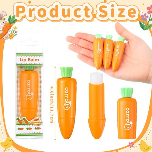 Skiennix Carrot Lip Balm - Moisturizing & Nourishing Easter Gift Set | 6 Pcs for Women & Adults