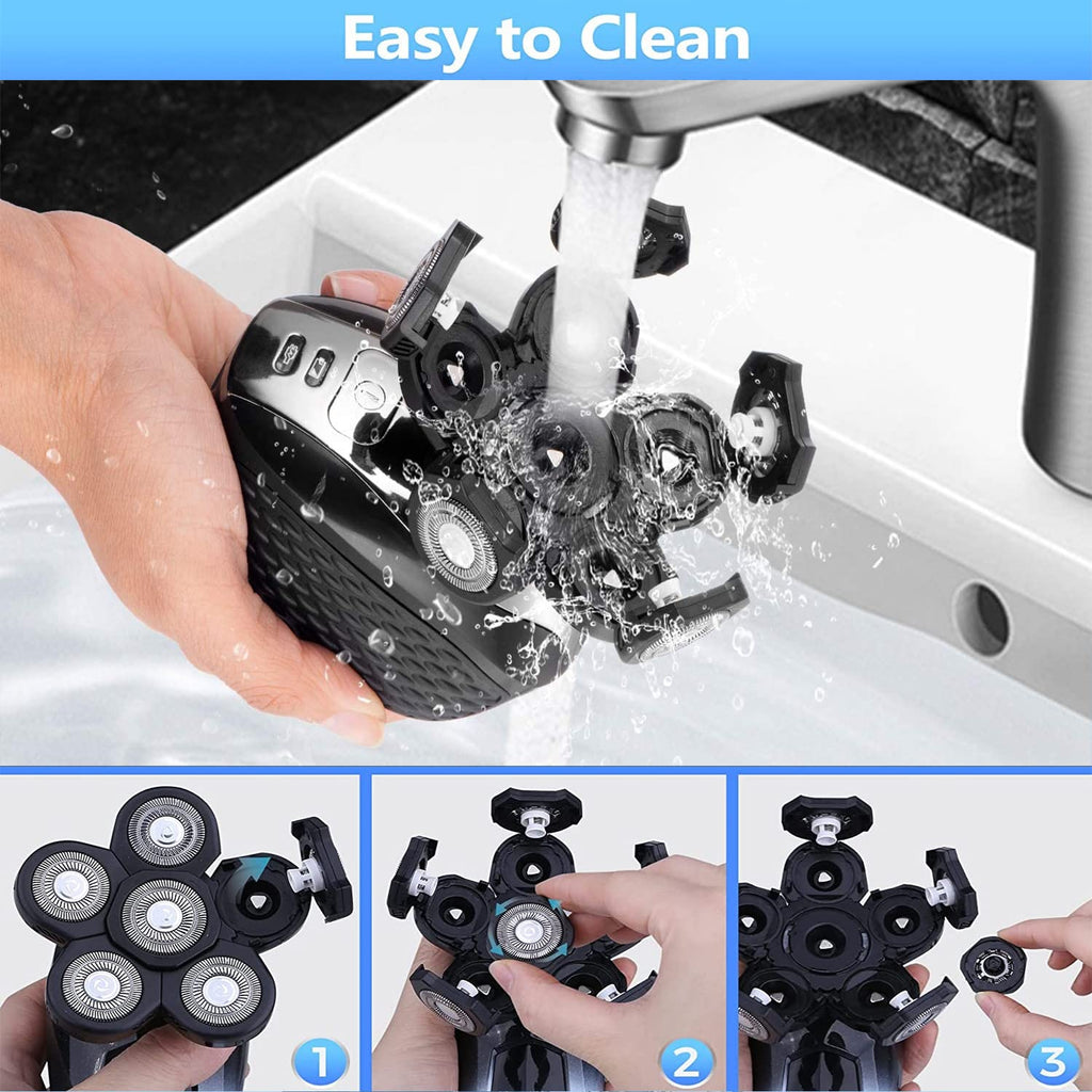 UPTARD Head Shaver Replacement Heads,Head Shaver Replacement Blades, Head Shavers for Bald Men,Head shavers for Men, Stainless Steel Rotary Blades for Electric Head Razor (black6)