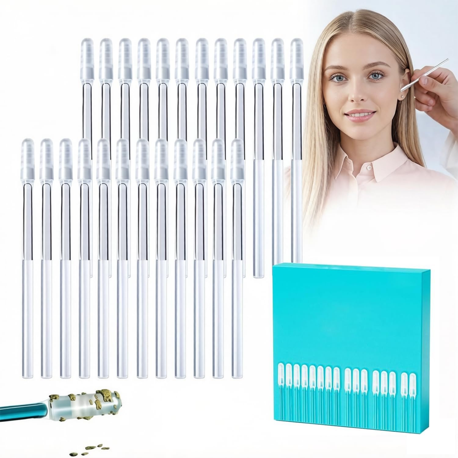 Earwax Removal Adhesive Swabs, 2026 New Reusable Earwax Removal Adhesive Swabs, Adult Spiral Ear Wax Removal Ear Scoop Remover Tool with Dust Cover Packaging (Large)