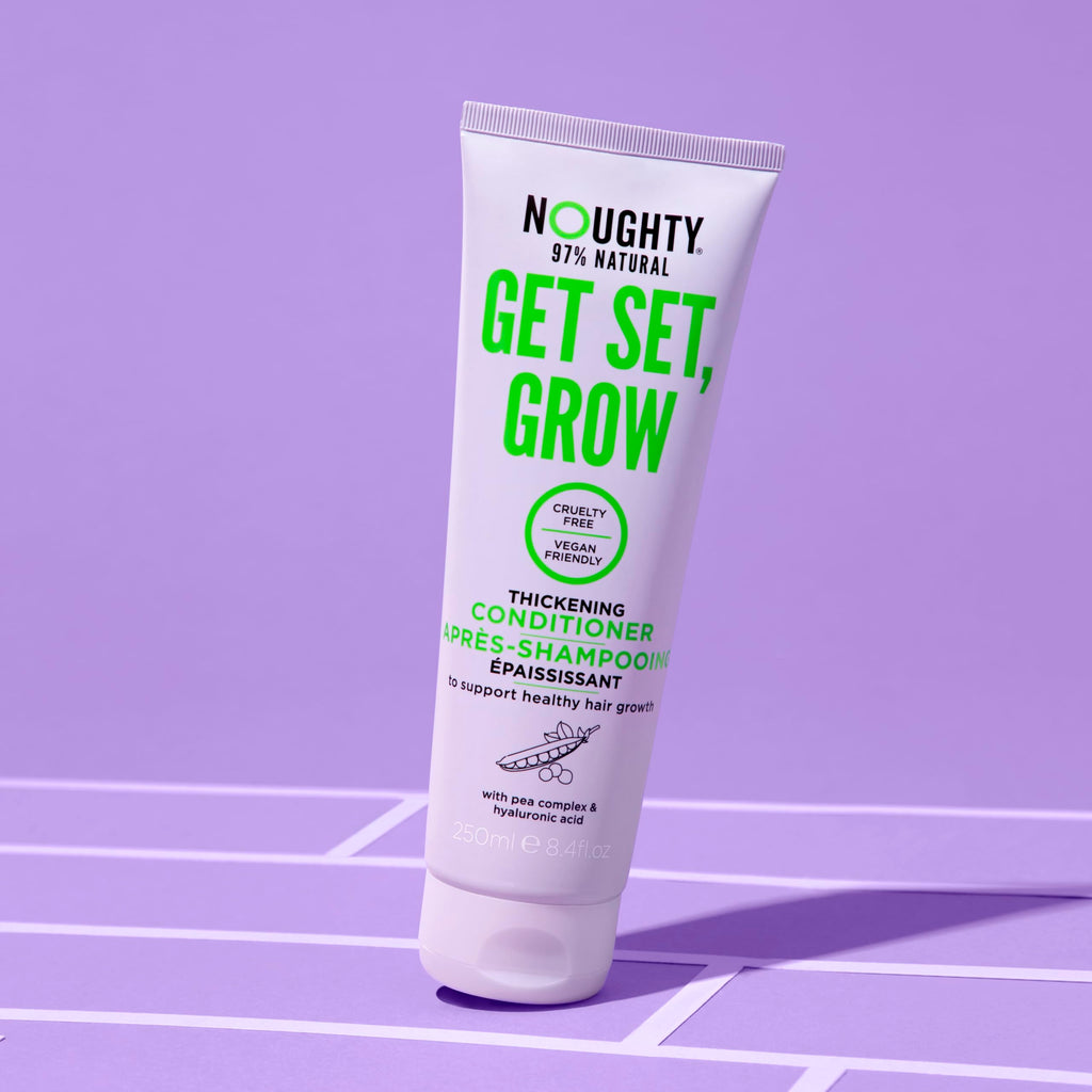Noughty 97% Natural Get Set Grow Hair Thickening Conditioner, Green Robusta Coffee Beans and Piroctone Olamine to Optimise Scalp Health, Stimulate Roots and Promote Hair Growth 250ml (Pack of 2)