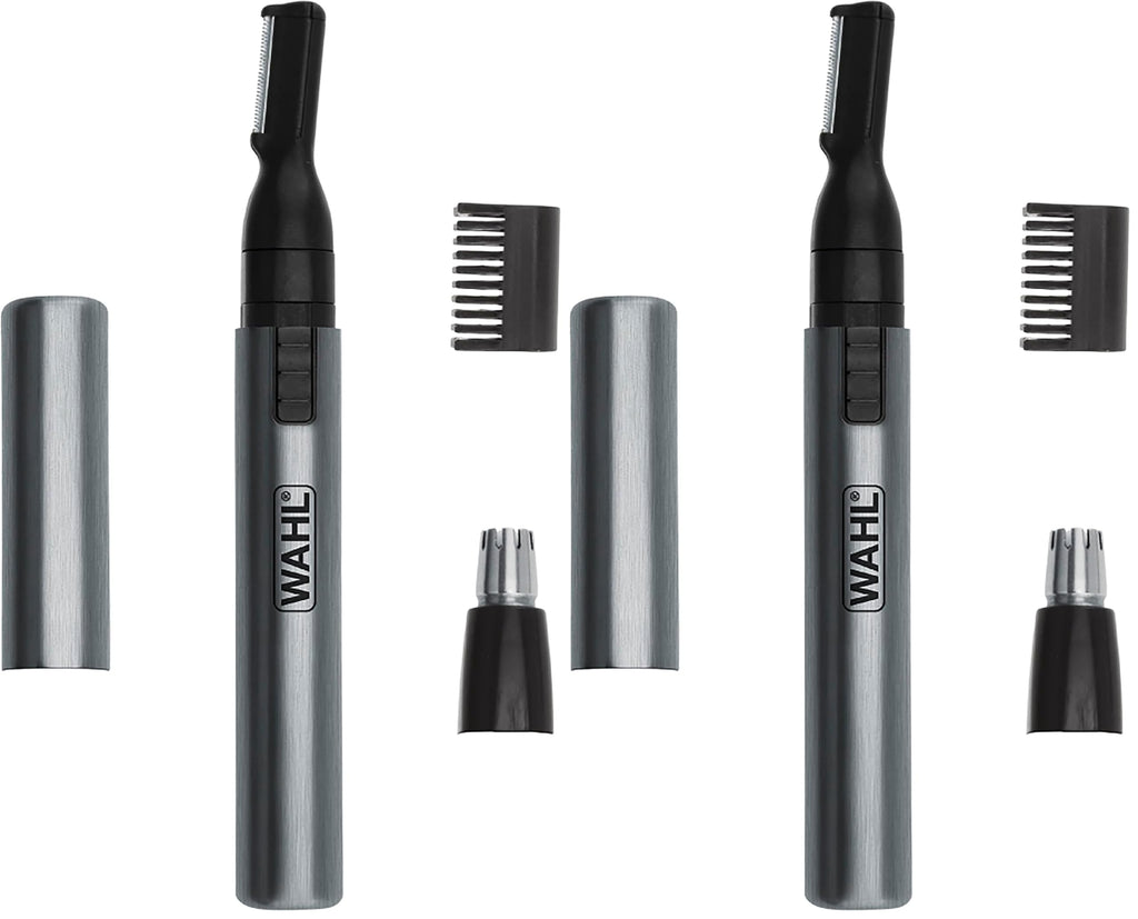 WAHL Micro Groomsman Personal Trimmer, Battery Powered | Rinseable Heads | Interchangeable Heads | For Facial Detailing | Model 05640-600