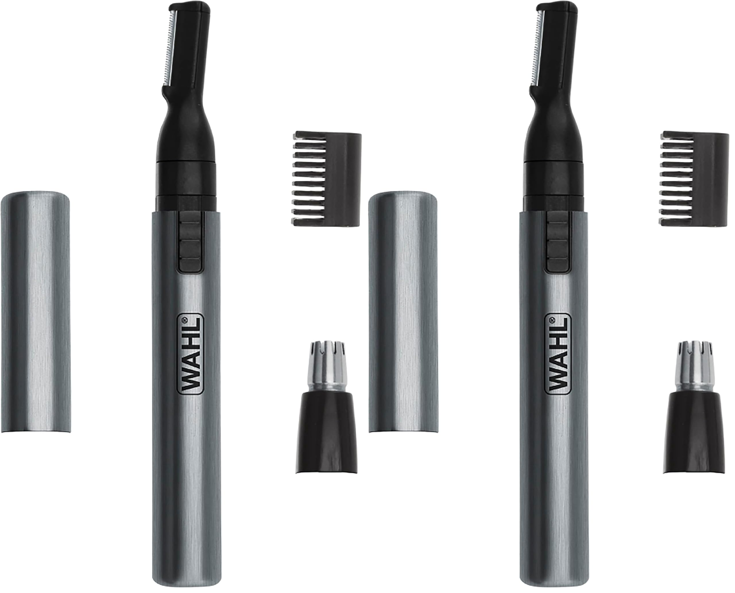 WAHL Micro Groomsman Personal Trimmer, Battery Powered | Rinseable Heads | Interchangeable Heads | For Facial Detailing | Model 05640-600