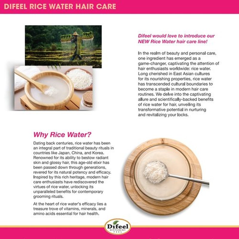 Difeel Rice Water Root Stimulator 7.1 oz. - Strengthens Hair Roots