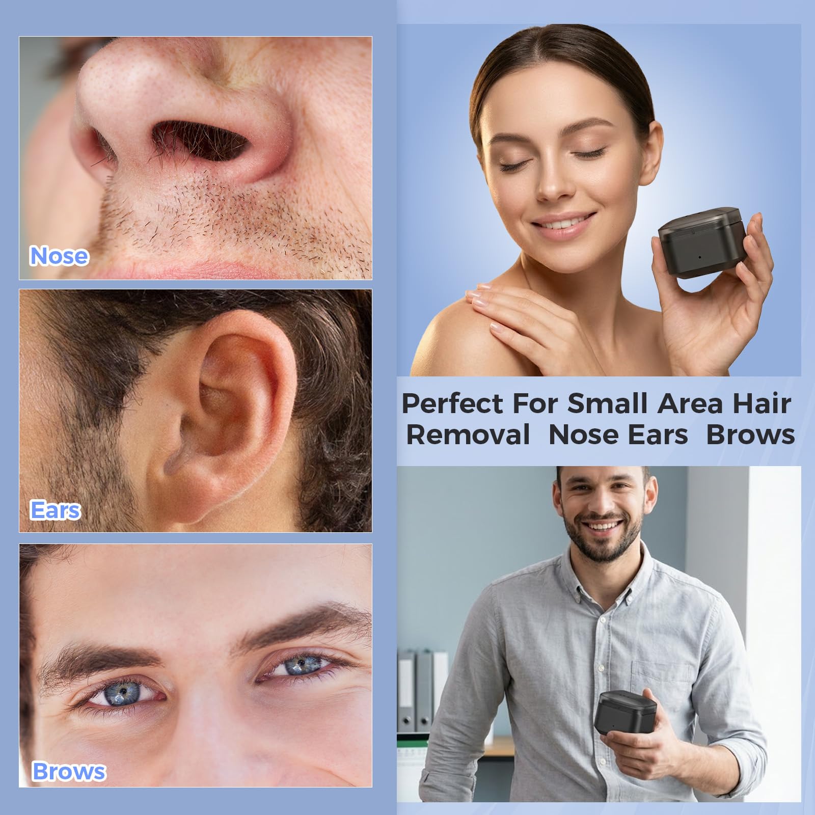 Nose Wax Kit Men: Nose and Ear Hair Removal Kit with Smart Temperature Control & USB C Fast Heating, Nose Hair Wax Kit Includes 100g Hard Wax Beans 20 Sticks & Travel Bag | Lasts up to 7 Weeks 15 Uses