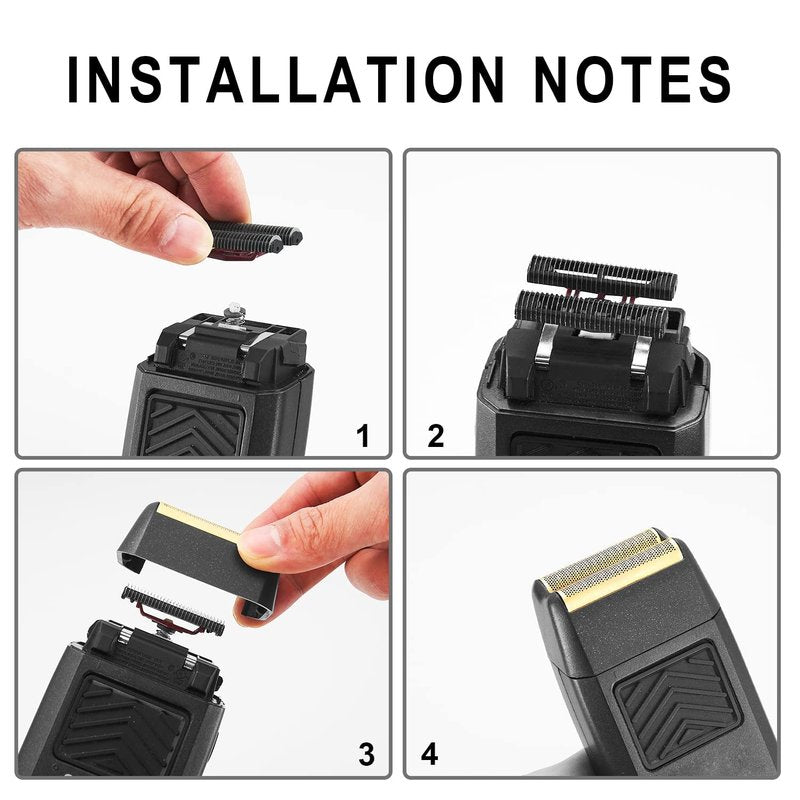 Wahl Professional 5 Star Finale Razor Replacement Foil & Bar Assembly - Black Shave Head