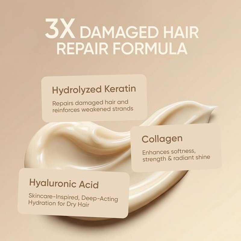 SUNATORIA Keratin Hair Mask - Deep Repair for Dry, Damaged Hair - Hydrolyzed Keratin & Argan Oil | 8.5 fl oz