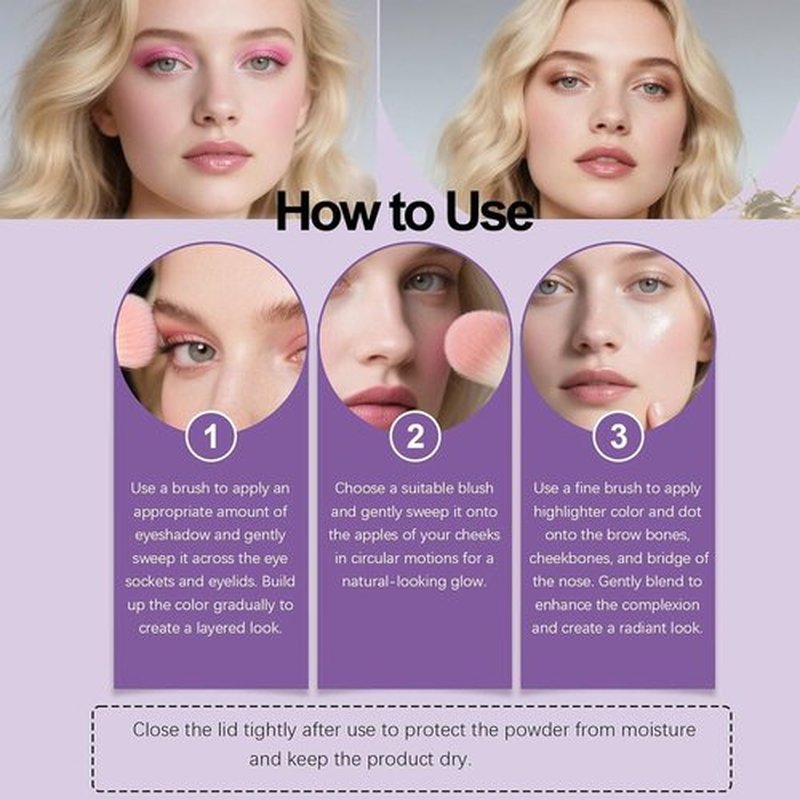 Skiennix Eye & Cheek Palette - Versatile Eyeshadow and Highlighter Kit for Women | 4-in-1 Makeup Essentials