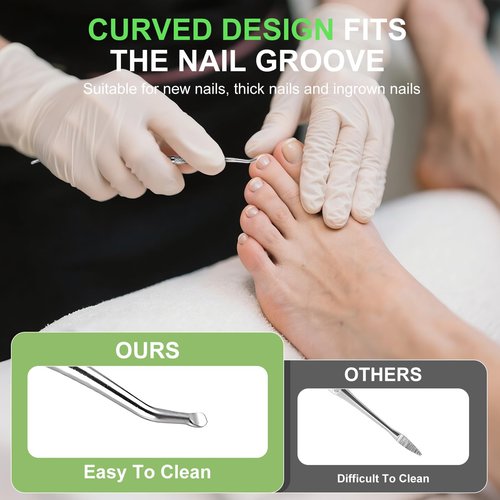 Metal Nail File, Toenail File with Fingertip Protectors and Dual-Ended Toenail Lifter, Double Sided and Files Nails Easily for Seniors, Men & Women Pedicure Tool