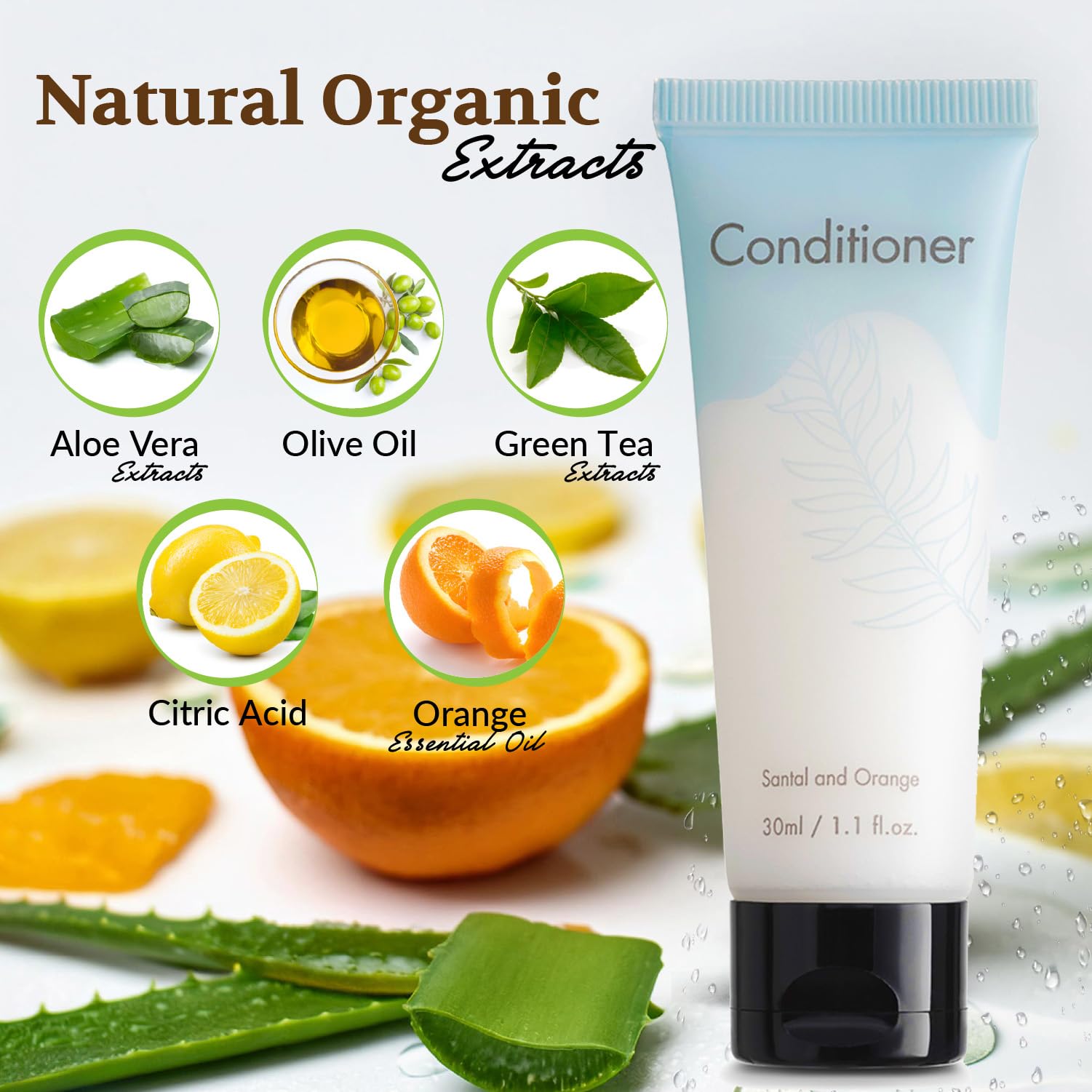 NISGUR Double Sealed Hotel Conditioner Bulk 200 Pack Individually Wrapped Travel Size Conditioner Aloe and Green Tea Extract Infused Hotel Supplies and Toiletries for Guest