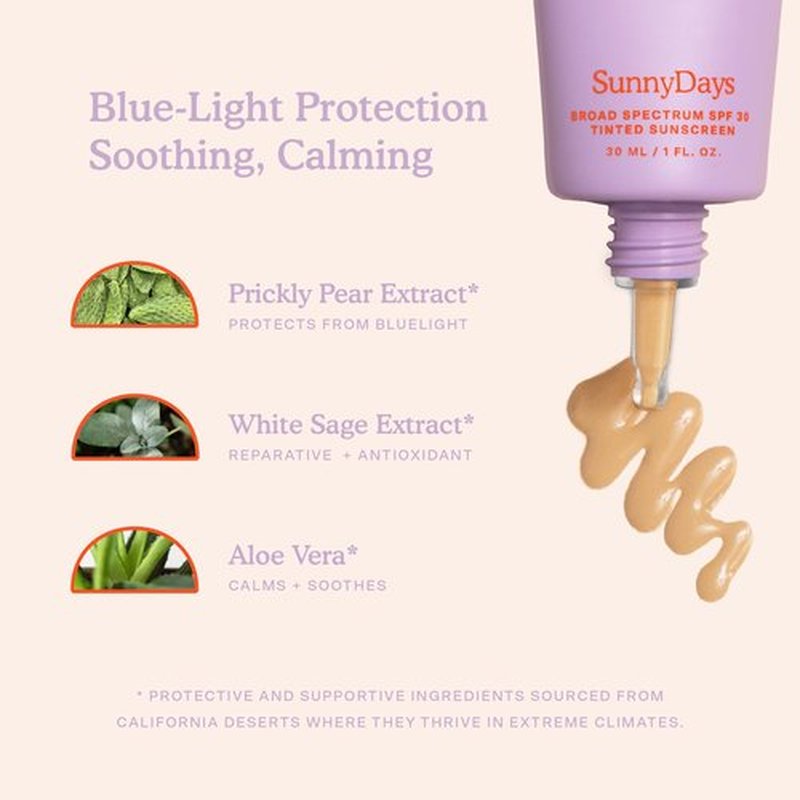 Tower 28 SunnyDays SPF 30 Tinted Moisturizer - 2-in-1 Buildable Coverage Foundation + Mineral Sunscreen for Face - Zinc Oxide, Aloe & Prickly Pear for Sensitive Skin - 15/Light Warm (1 oz)