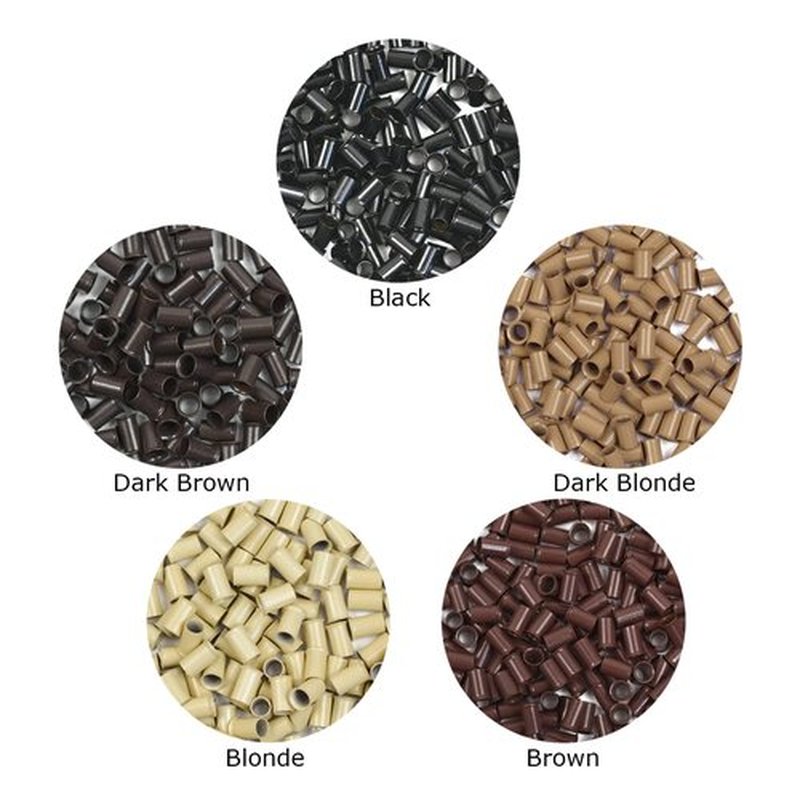 1000 Pcs 3.4 mm Micro Rings Links Beads Non-Silicone Copper Tubes Microlink Beads for Hair Extensions (Black)