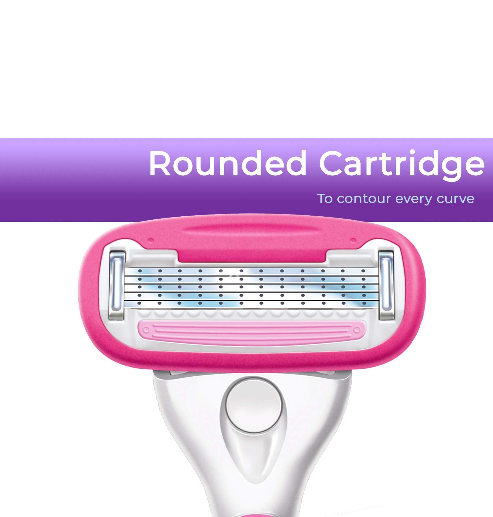 Personna Women's 5 Blade Razor System - Women's Shaving Razors - Razor Handle with 12 Replacement Cartridges Pink