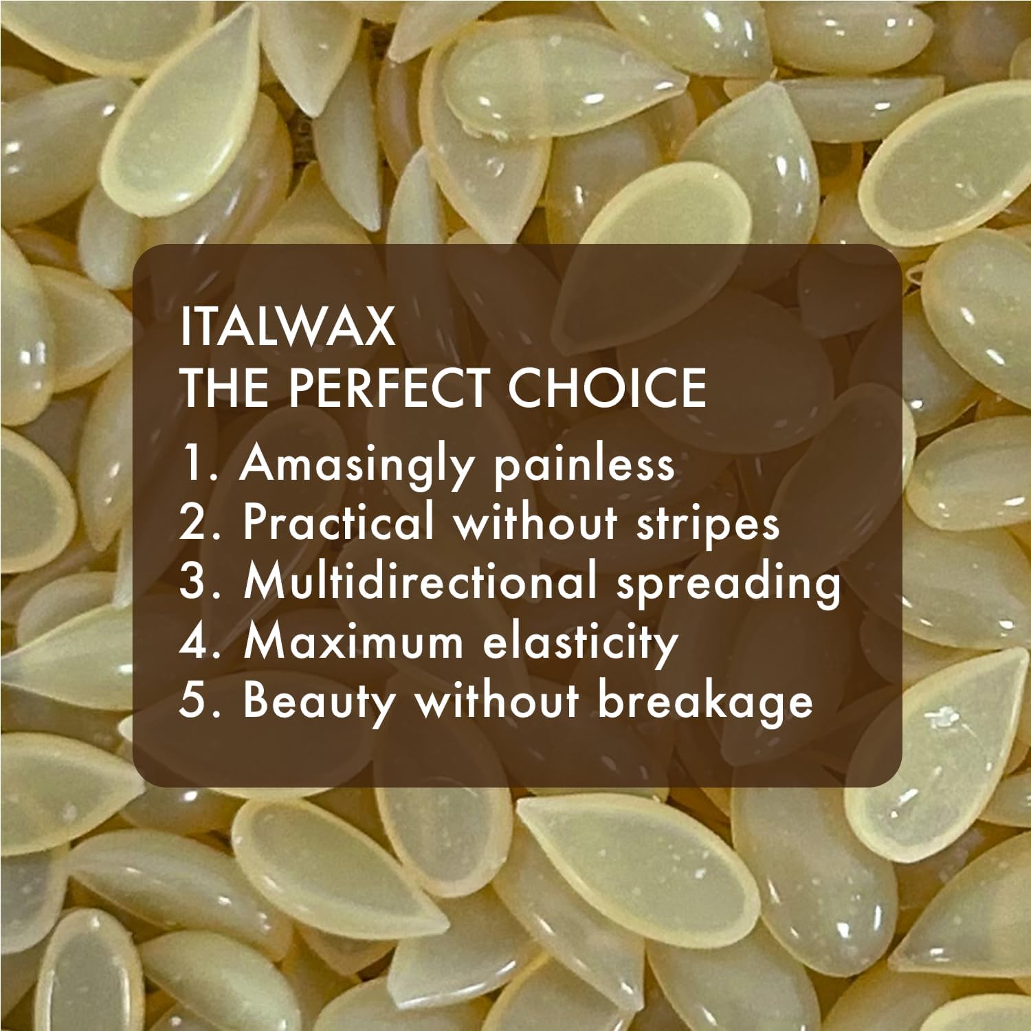 Italwax Classic Line Natural Hard Wax Beads 1.1 lb (500 g) – Transparent Medium Setting Stripless Wax for Normal Skin & Large Areas – Made in Italy