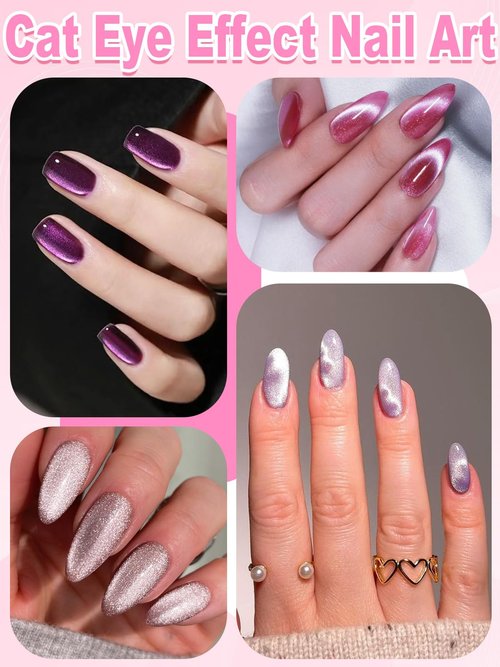 54PCS Cat Eye Nail Magnet Set, EBANKU Cat Eye Gel Nail Polish Magnet for Nails, 3 IN 1 Magnets for Cat Eye Gel Polish, Cat Eye Magnets Sticks Nail Design Tools Nail Art Accessories