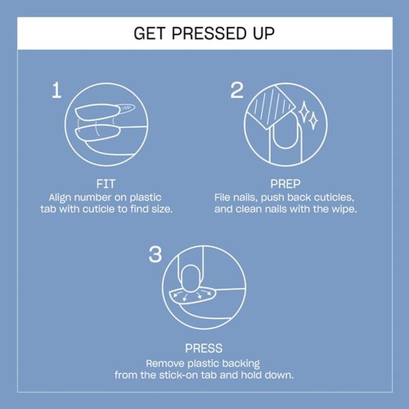 OPI Sticking Point Verified | Short Squoval Opaque Cool Blue Instant No Glue Press On Nails | 30 Count with Adhesive Tabs | Damage-Free Wear | Spring 2026