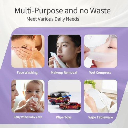 2 Pack (80 Count) Disposable Face Towel, Biodegradable Ultra Soft Face Towelettes Disposable, Makeup Remover Dry Wipes Tissue for Women, Facial Towels for Sensitive Skin