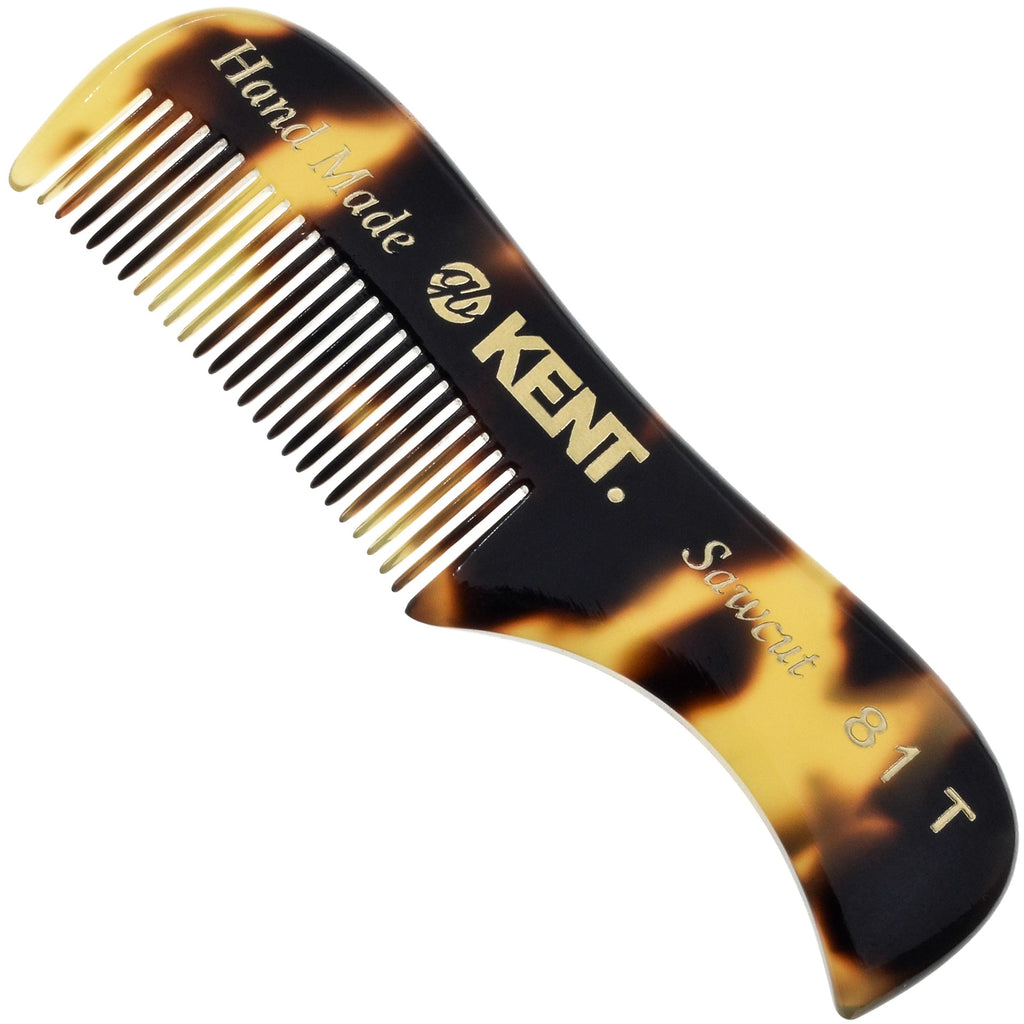 Kent 81T TY (2.8) Pocket Comb - Fine Tooth Beard, Mustache, and Grooming Comb for Travel Styling Kit