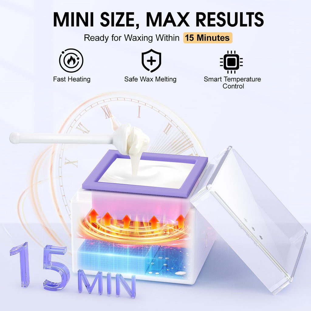SUBAY Nose Wax Kit, Cordless Mini Wax Warmer for Ear Eyebrow Hair Removal, Waxing Kit for Women Men with 100g Beads, 6 Nose Sticks, 6 Applicators, Storage Bag, Rechargeable Machine for Face Waxing
