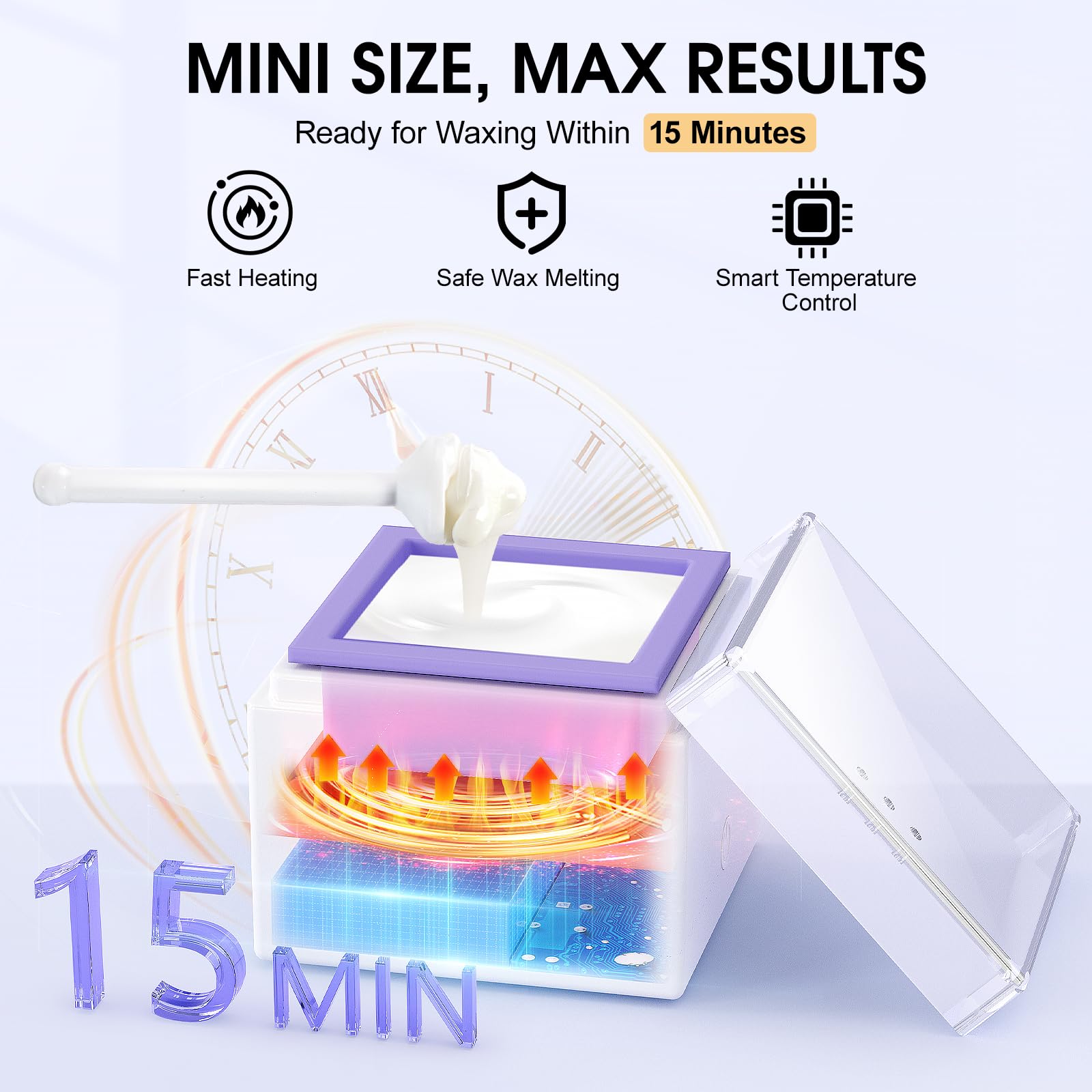 SUBAY Nose Wax Kit, Cordless Mini Wax Warmer for Ear Eyebrow Hair Removal, Waxing Kit for Women Men with 100g Beads, 6 Nose Sticks, 6 Applicators, Storage Bag, Rechargeable Machine for Face Waxing