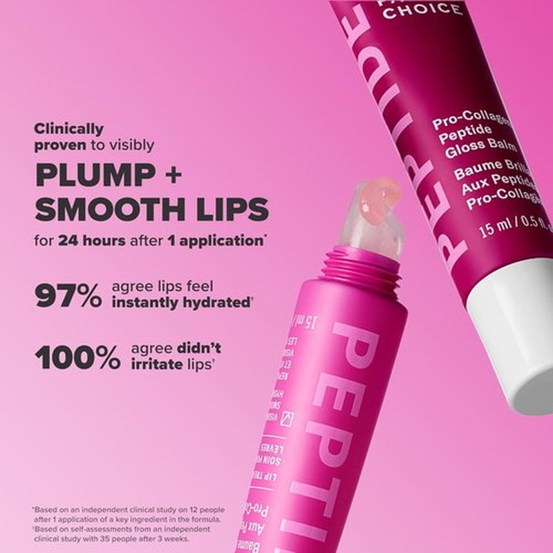 Paula’s Choice Peptide Plumping Gloss Balm Duo - Hydrating & Smoothing Lip Balm Set, Clear & Tinted