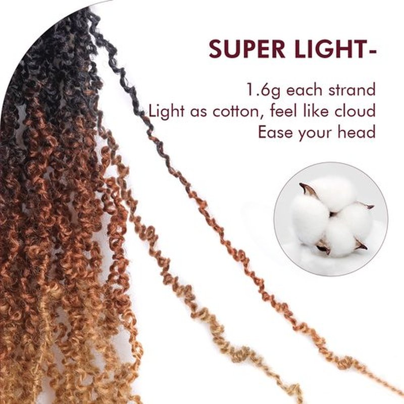 GIX Yanky Twist Crochet Hair - 10 Inch 8 Packs (240 Strands) 3 Tones Ombre Brown Pre-twisted Fluffy Spring Mini Twist Short Bob Passion Twist, Crochet Braids Braiding Hair (10 Inch, OT30/27-8P)