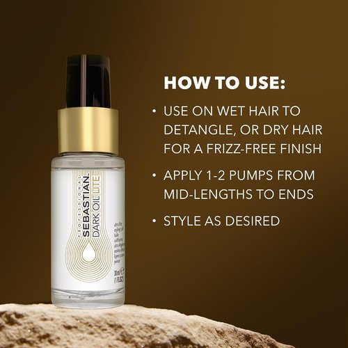 Sebastian Professional Dark Oil Lite - Ultra Light Styling Hair Oil | 1 Fl Oz for Smooth, Shiny Hair