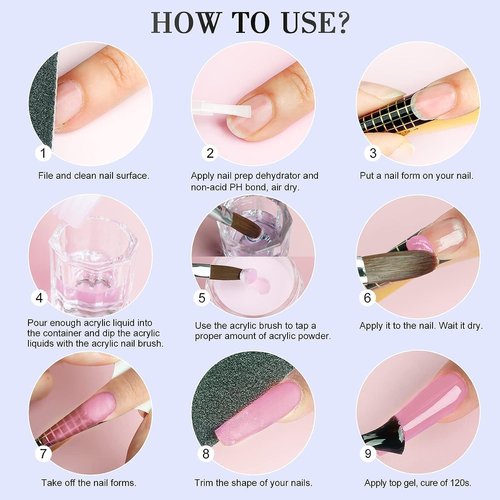 MUSILAN Monomer Acrylic Nail Liquid - 300ML Professional Acrylic Nai Liquid Monomer For Acrylic Powder System Kit For Nail Beginners Extensio Quick Dry Time