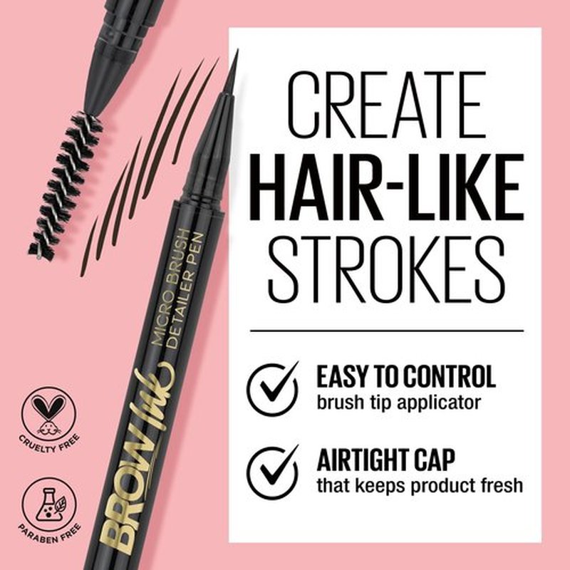 L.A. Girl Brow Ink Micro Brush Detailer Pen, Dark Brown GBP346