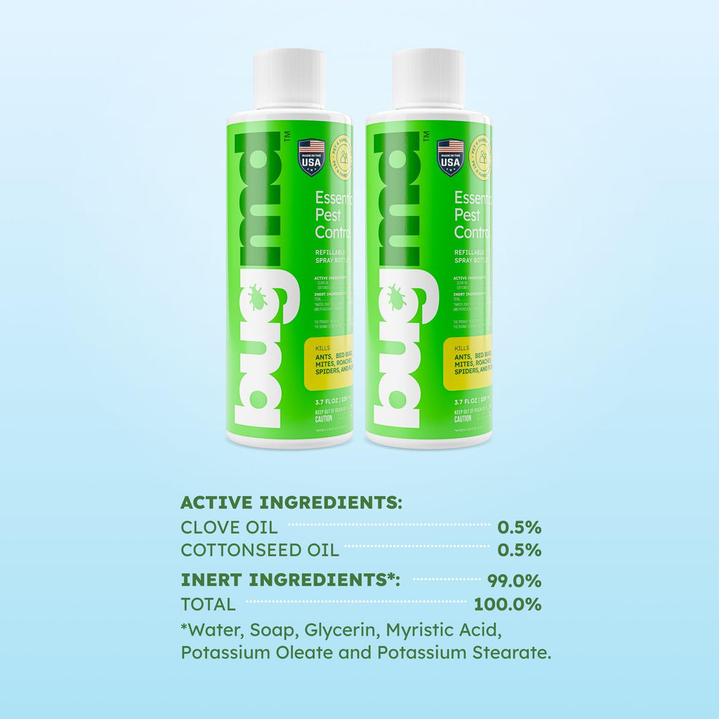 BugMD Pest Control Essential Oil Concentrate (3.7 oz, 2 Pack) - Plant Powered Bug Spray Quick Kills Flies, Ants, Roaches, Mosquitoes, and More